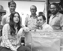 From left: Walt Innes (FNAL, now SLAC), Karen Kephart (FNAL), Jack Upton (FNAL), Frank Pearsall (FNAL), Bruce Brown (FNAL).