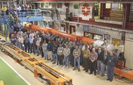 The LHC magnet project at Fermilab has involved as many as 40 full-time crew members at any given time.