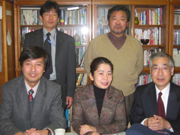 The KEK communication staff (Left to Right: Youhei Morita, Shuji Higeta, Noriko Usami, Tokio Ohska and Yuichi Takayanagi) tell the laboratory's remarkable story in publications, press releases, news stories and a soon-to-be launched new website. Both Morita and Ohska are former Fermilab experimenters.