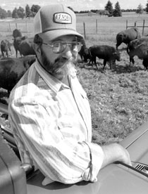 Don Hanson buffalo herdsman at Fermilab