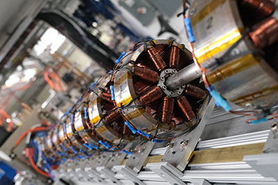 Magnets are used to direct or focus the particle beam at Fermilab's Integrable Optics Test Accelerator (IOTA)