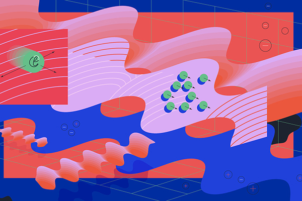 Quantum theory graphic illustration